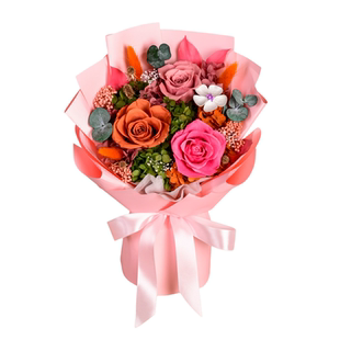 永生花花束礼盒高级感玫瑰花束生日送女友闺蜜永不凋谢花礼