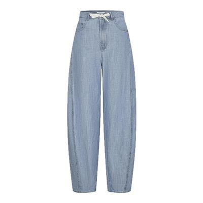 MOUSSY 2025夏季新品休闲简约弯刀裤阔腿裤牛仔裤女028ISA11-2581
