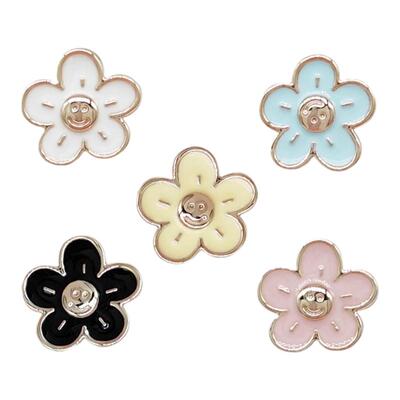 Crocs仿金属笑脸小花洞洞鞋配饰