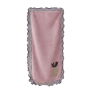 可爱水果珊瑚绒花边干发巾女家用柔软吸水洗脸巾居家必选擦脸毛巾