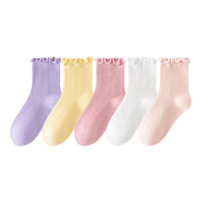 caramella女童袜子夏薄款网眼透气纯棉棉袜短筒透气棉宝宝儿童袜