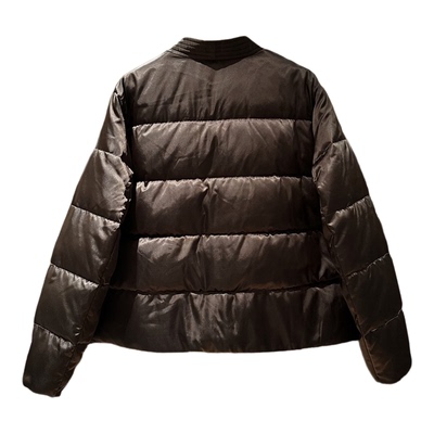 欧货2025冬季上新轻奢V领百搭气质拼接皮毛一体保暖鹅绒服外套女