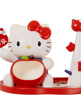 hellokitty招财猫钥匙收纳摆件