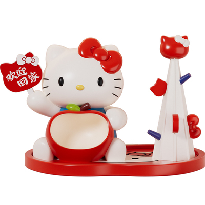 hellokitty招财猫钥匙收纳摆件
