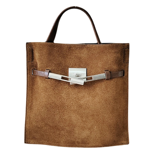 cocoarlene包包正品磨砂真皮小水桶包时尚百搭小众凯莉手提斜挎包