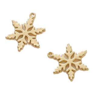 保色14K包金小星星雏菊樱花雪花吊坠手工diy手链项链耳环挂件配件