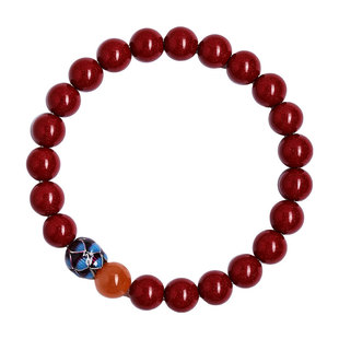 普陀山朱砂手串上岸莲花好运连连珠子手链纯银女学生小礼物护身符