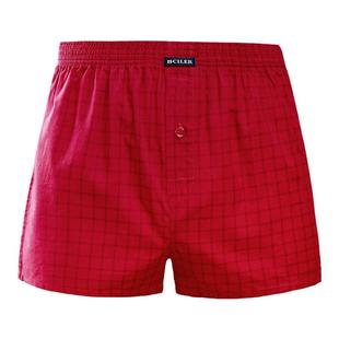 3条仕乐纯棉男士内裤平角裤宽松阿罗裤大红色本命年大码四角马年