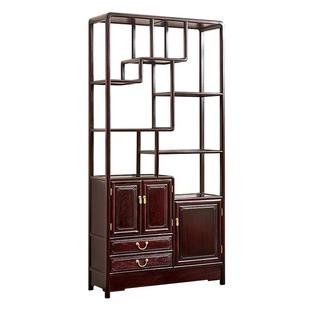 赞比亚血檀博古架实木多宝阁新中式古董架隔断非洲小叶紫檀置物架