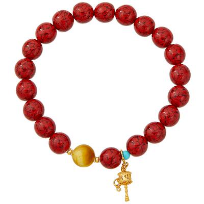 兰诺虎眼石朱砂手串女款