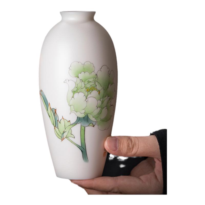 素茗庄晓明大师手绘陶瓷小花瓶