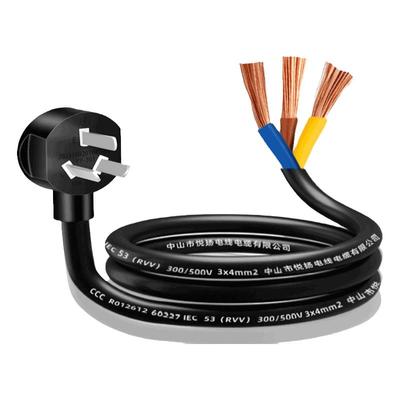 国标电源线三脚插头三孔电线 带 三 插 头三芯延长 线10A16A插排