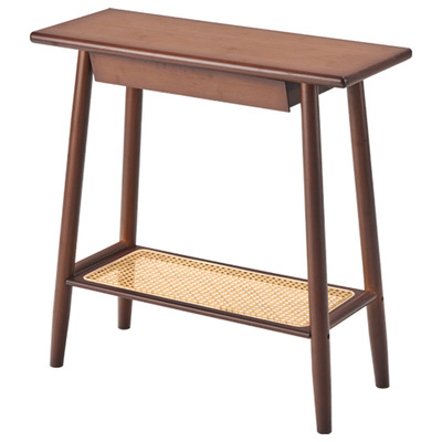 藤编设计带抽置物新中式玄关桌