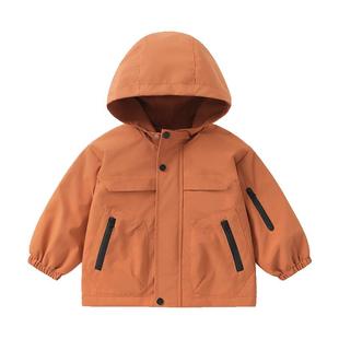 右欧男童女童加绒连帽外套棉服户外防风防水徒步儿童冬季新款童装