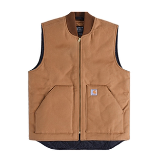 弹跳潮人 Carhartt卡哈特V01美式立领拉链帆布马甲工装厚背心保暖