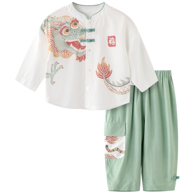 男童夏季中国风龙年汉服套装夏装