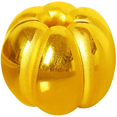 黄金老型南瓜珠3D硬金棱形西瓜纹转运珠足金999散珠手串隔珠配件