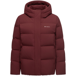 坦博尔25冬季新款连帽羽绒服 妈妈款 中老年短款女装保暖舒适外套