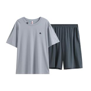 芬腾莫代尔睡衣男款夏季短袖短裤薄款休闲可外穿大码冰丝凉感套装