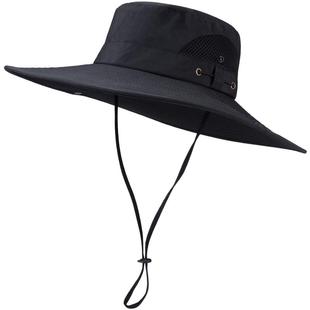 夏季户外遮阳帽子男女大码防晒帽防紫外线太阳帽大檐登山帽渔夫帽