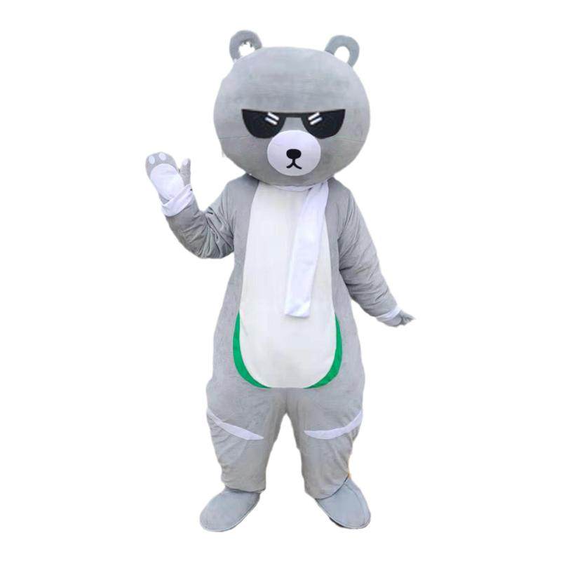 网红牵然熊人偶服装充气卡通公仔头套跳舞小熊可爱开心熊玩偶套装