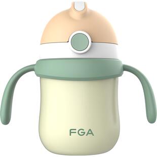 富光儿童保温杯316不锈钢刻度牛奶杯宝宝学饮杯带手柄鸭嘴吸管杯