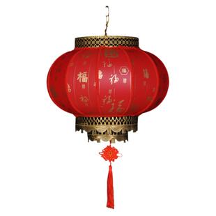 新中式宫灯仿古羊皮灯笼灯吊灯圆形户外防水结婚阳台乔迁灯笼挂饰