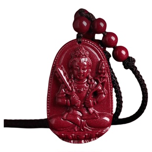 普贤菩萨本命佛朱砂吊坠生肖马年挂件朱砂守护神男士女款项链万山