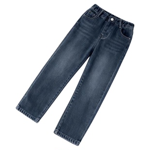 女童裤子2025新款今年流行爆款儿童加绒牛仔裤秋冬季女大童直筒裤