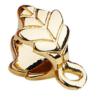 14K包金保色树叶夹扣光面瓜子扣玉石项链叶子吊坠扣diy手工配饰