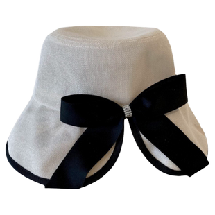 日本和纸帽子女蝴蝶结带钻韩版透气遮阳帽草帽防晒帽沙滩帽时尚潮