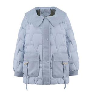 加肥加大码羽绒服女200斤胖mm时尚宽松冬季娃娃领减龄白鸭绒外套