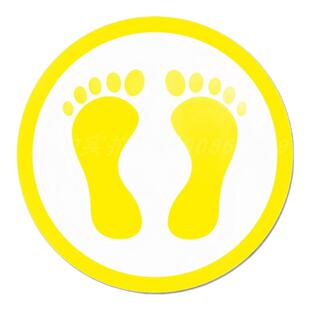 地面耐磨脚印地贴幼儿园地面定点贴站位地贴5S6s管理标识贴工厂车间学校排队圆形脚丫贴指示牌防滑标示贴定做