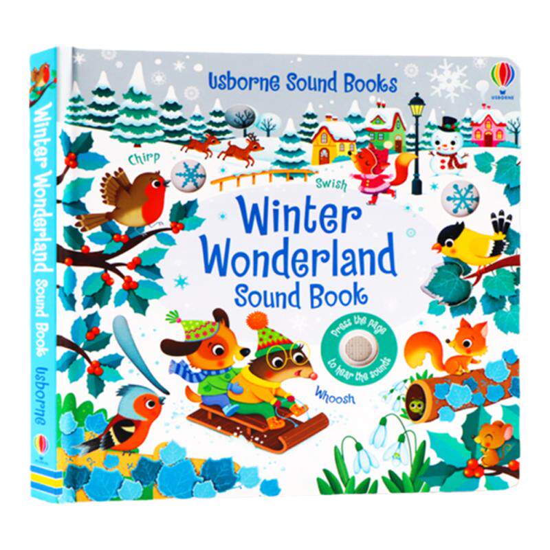 Usborne 冬季仙境触摸发声书 英文原版绘本 Winter Wonderland Sound Book纸板洞洞触摸书 低幼启蒙认知 圣诞节礼物礼品书