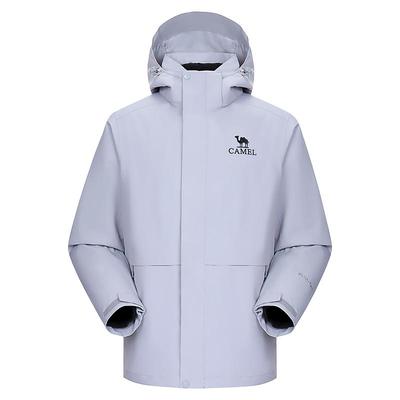 骆驼男装冲锋衣内胆羽绒三合一防暴雨男夹克连帽新款山系户外登山