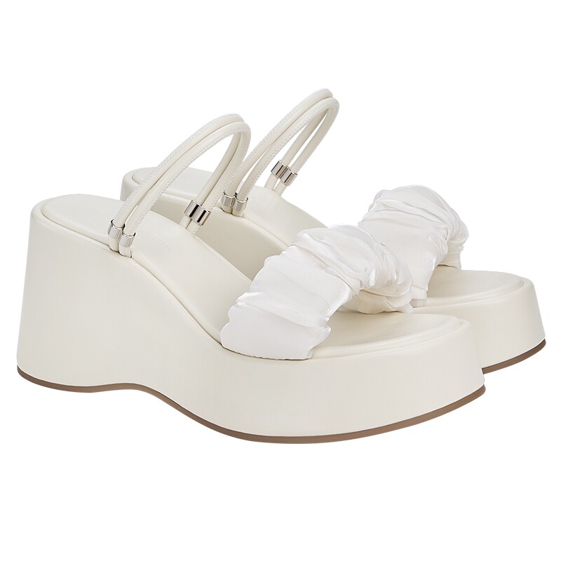 【折扣】CHARLES&KEITH26女鞋CK1-80580170厚底凉鞋露趾坡跟拖鞋