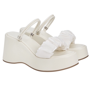 CHARLES&KEITH26女鞋CK1-80580170厚底增高凉鞋露趾坡跟凉拖鞋