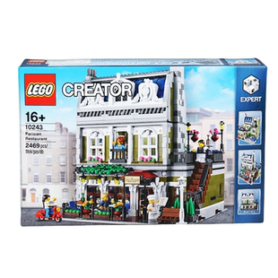 乐高玩具lego 10243创意街景巴黎餐厅男孩子儿童益智积木节日礼物
