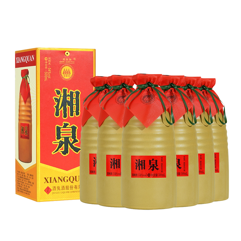 酒鬼酒54度湘泉盒优粮食白酒500mlX6瓶整箱装馥郁香型湖南白酒