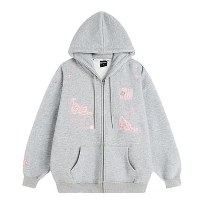 INSstudios毛绒小猫刺绣连帽卫衣