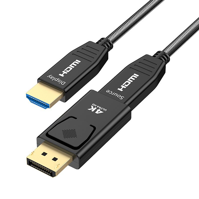 斯格光纤dp转hdmi线Displayport转HDMI 4K30Hz高清连接线投影仪