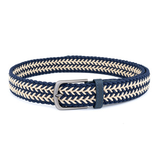 男女同款时尚休闲高尔夫编制织皮带新款麦穗纹弹力学生腰带不勒腰