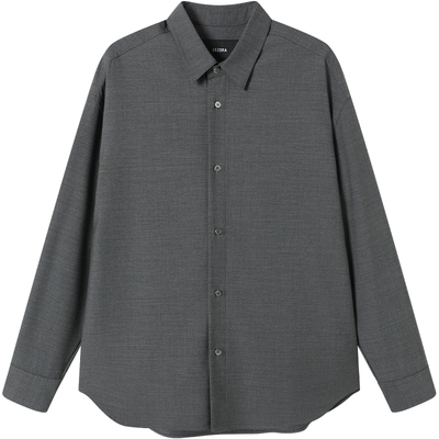 LEZORA格雷系可机洗羊毛长袖衬衫