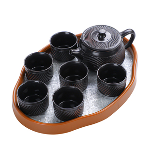 家用高端大气上档次功夫茶具套装干泡茶壶茶盘一壶六杯乔迁新居