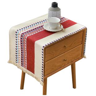 编织床头柜盖布巾轻奢高档卧室防尘罩高级床头柜垫子新款简约现代