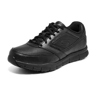 Skechers斯凯奇男鞋夏季休闲运动皮鞋通勤鞋黑色商务鞋百搭工作鞋