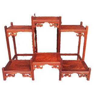 刺猬紫檀木红木紫砂壶摆放架小实木花梨木置壶架收纳架博古架木质