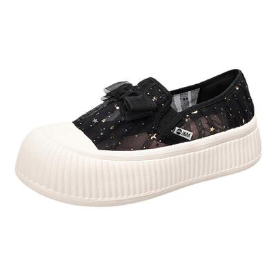 快乐玛丽浅口松糕厚底网纱休闲鞋