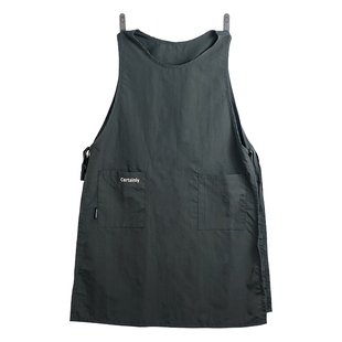 日系防泼水高颜值厨房围裙时尚好看长款家用围兜画画咖啡店工作服