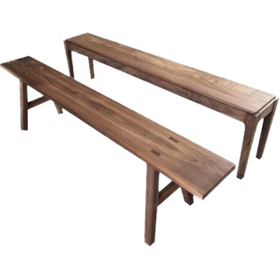 简约长条凳实木长板凳餐凳长椅凳北美黑胡桃木休闲凳原木凳换鞋凳